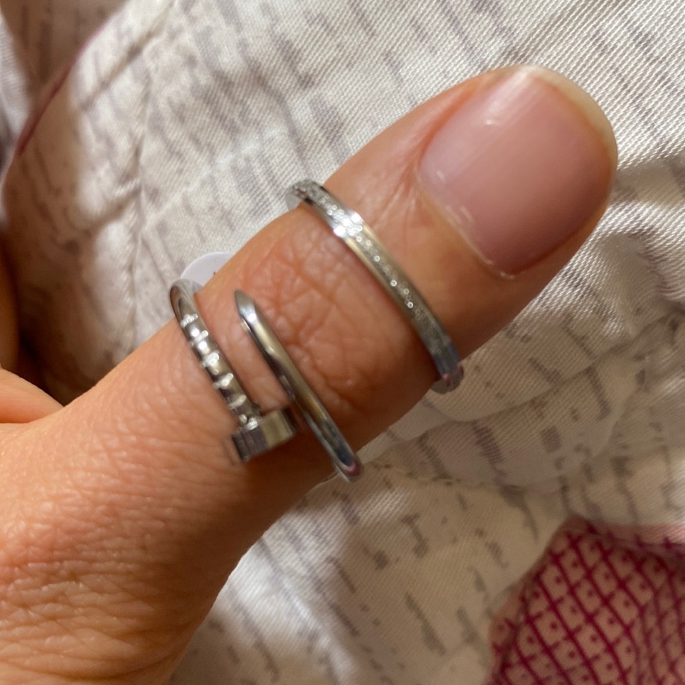 NWT 2 stainless steel ring bands size 8